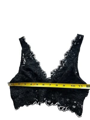 NWT New Gray Panty & Black Lace Bralette Crop Top Lingerie Medium - Thumbnail 2