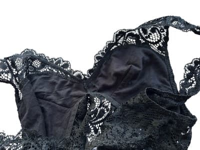 NWT New Gray Panty & Black Lace Bralette Crop Top Lingerie Medium - Thumbnail 6