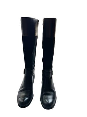 10.5 Women’s Anne Klein Vintage Black Tall Genuine Leather Suede Boots Shoes - Thumbnail 10