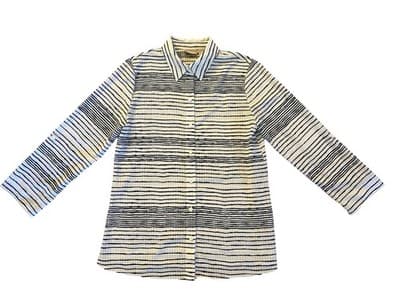M Lot Of 2 Women’s Tops Shirts White Columbia & Chicos Striped Blouse Spring - Thumbnail 4