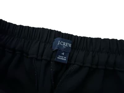 J CREW Black Wide Leg Capri Pants Size 4 Pockets Classic Trendy - Thumbnail 2