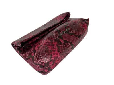 Michael Kors Snakeskin Clutch Purse Handbag Bag Slouchy Holdover Python Snake - Thumbnail 4