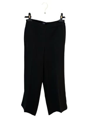 J CREW Black Wide Leg Capri Pants Size 4 Pockets Classic Trendy - Thumbnail 4