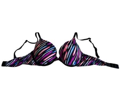 Victorias Secret Push Up Bra 32C Wear Everywhere Lingerie Pink Blue - Thumbnail 2