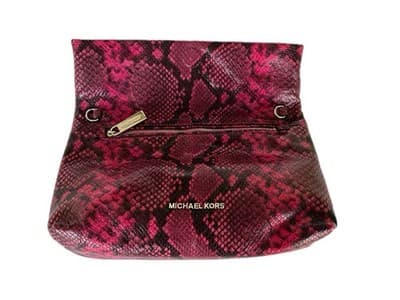 Michael Kors Snakeskin Clutch Purse Handbag Bag Slouchy Holdover Python Snake - Thumbnail 7
