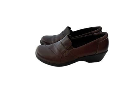 Size 9 Women’s Brown Leather Clark’s Slip On Shoes Loafers - Thumbnail 6