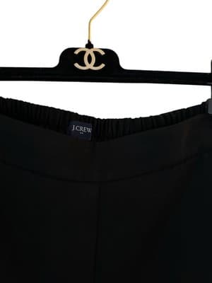 J CREW Black Wide Leg Capri Pants Size 4 Pockets Classic Trendy - Thumbnail 3