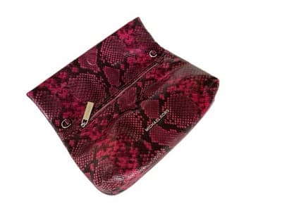 Michael Kors Snakeskin Clutch Purse Handbag Bag Slouchy Holdover Python Snake - Thumbnail 8