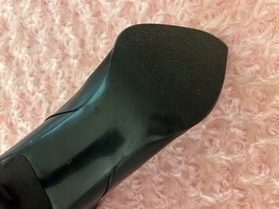 Vintage Lord & Taylor Black Leather Rabbit Fur Boots Avant Garde New Wave Rocker - Thumbnail 14
