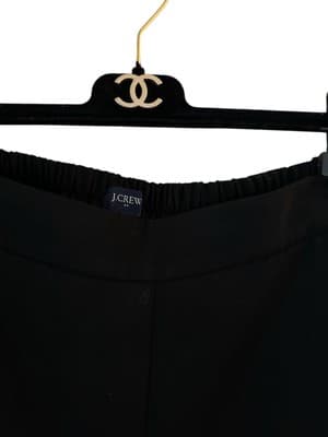 J CREW Black Wide Leg Capri Pants Size 4 Pockets Classic Trendy - Thumbnail 5
