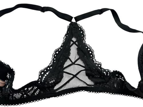 34D Lined Demi Bra Victorias Secret Bra Bralette Black Dream Angels Lingerie - Thumbnail 2