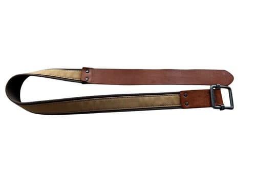 Men’s Surplus Work Gear Belt Genuine Leather & Cotton Silver Rugged Grunge 32 - Thumbnail 7