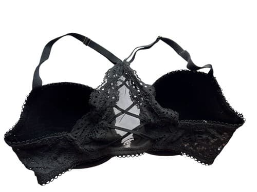 34D Lined Demi Bra Victorias Secret Bra Bralette Black Dream Angels Lingerie - Thumbnail 3