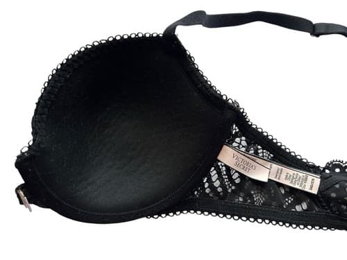 34D Lined Demi Bra Victorias Secret Bra Bralette Black Dream Angels Lingerie - Thumbnail 4