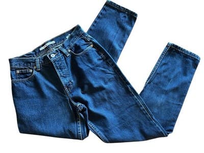 Y2K Tommy Hilfiger Jeans High Waisted Slouch Denim Pants Faded Leather Tag - Thumbnail 2