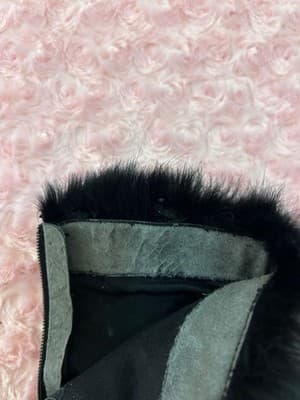 Vintage Lord & Taylor Black Leather Rabbit Fur Boots Avant Garde New Wave Rocker - Thumbnail 11