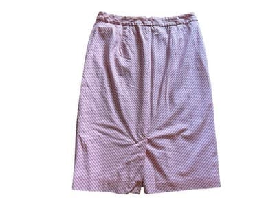 Brooks Brothers Women’s Size 8 Pink White Cotton Lined Stretch Pinstriped Skirt - Thumbnail 3
