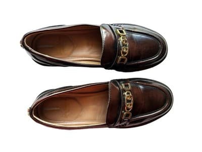 Size 8 Sam Edelman Brown Patent Loafer Chunky Lug Sole Women’s Grunge Shoes - Thumbnail 12