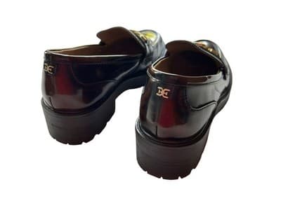 Size 8 Sam Edelman Brown Patent Loafer Chunky Lug Sole Women’s Grunge Shoes - Thumbnail 4