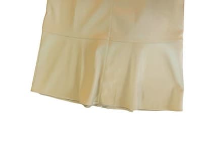 NWT $79 Medium J Jill Creamy Yellow Beige Faux Leather Maxi Midi Skirt Boho - Thumbnail 5
