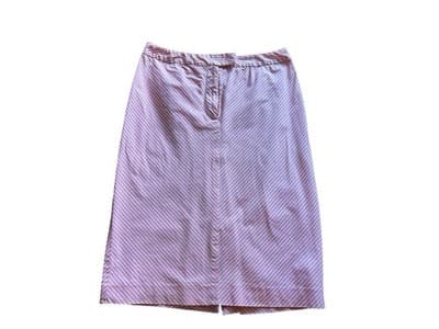 Brooks Brothers Women’s Size 8 Pink White Cotton Lined Stretch Pinstriped Skirt - Thumbnail 4