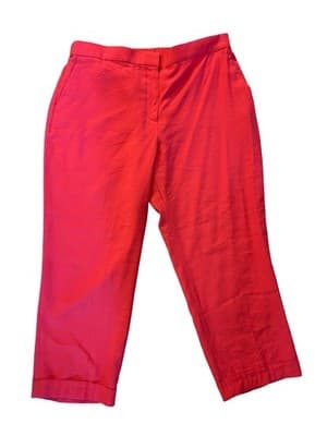 Ann Taylor Factory XXL Women’s Red Pants Cuffed Spring Summer Stretch Waist - Thumbnail 3