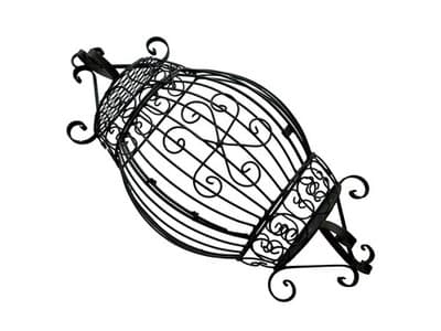 Vtg Large 24” French Metal Scrolled Cage Wall Decor Wrought Iron Shabby Chic - Thumbnail 11