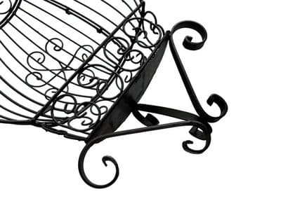 Vtg Large 24” French Metal Scrolled Cage Wall Decor Wrought Iron Shabby Chic - Thumbnail 7