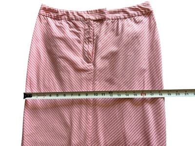 Brooks Brothers Women’s Size 8 Pink White Cotton Lined Stretch Pinstriped Skirt - Thumbnail 9