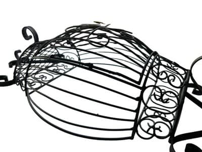 Vtg Large 24” French Metal Scrolled Cage Wall Decor Wrought Iron Shabby Chic - Thumbnail 10