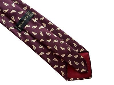 Vintage LANVIN Silk Tie Old Money Classic Elegant Luxury Menswear Made In Italy - Thumbnail 2