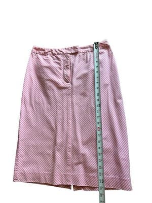 Brooks Brothers Women’s Size 8 Pink White Cotton Lined Stretch Pinstriped Skirt - Thumbnail 10