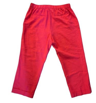 Ann Taylor Factory XXL Women’s Red Pants Cuffed Spring Summer Stretch Waist - Thumbnail 4
