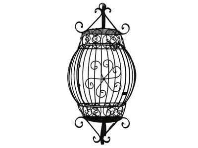 Vtg Large 24” French Metal Scrolled Cage Wall Decor Wrought Iron Shabby Chic - Thumbnail 2