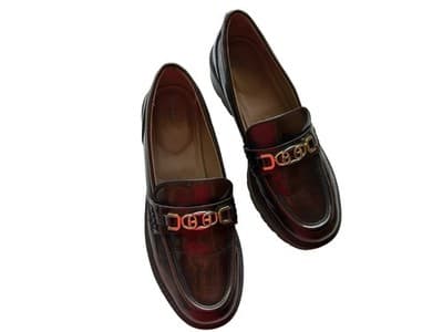 Size 8 Sam Edelman Brown Patent Loafer Chunky Lug Sole Women’s Grunge Shoes - Thumbnail 9
