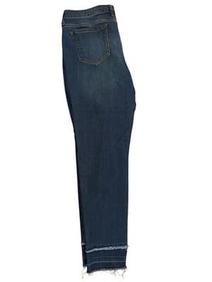 Size 16R Skinny Crown & Ivy Womens Blue Jeans Pants Stretchy Distressed Fringe - Thumbnail 4