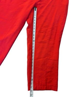 Ann Taylor Factory XXL Women’s Red Pants Cuffed Spring Summer Stretch Waist - Thumbnail 6