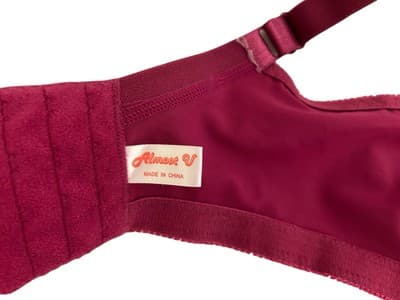 Wire Free Burgundy Wine Lace Wireless Bra Almost U 40D Lingerie Soft Cups - Thumbnail 3