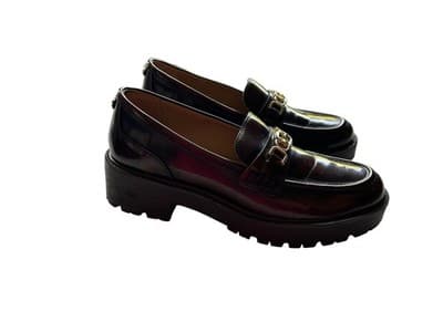 Size 8 Sam Edelman Brown Patent Loafer Chunky Lug Sole Women’s Grunge Shoes - Thumbnail 5