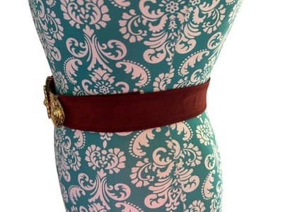 Vintage 1980’s Burgundy Wine Red Belt Gold Regency Baroque Glam Interchangeable - Thumbnail 8