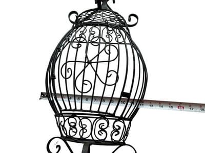 Vtg Large 24” French Metal Scrolled Cage Wall Decor Wrought Iron Shabby Chic - Thumbnail 12
