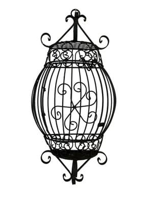 Vtg Large 24” French Metal Scrolled Cage Wall Decor Wrought Iron Shabby Chic - Thumbnail 3