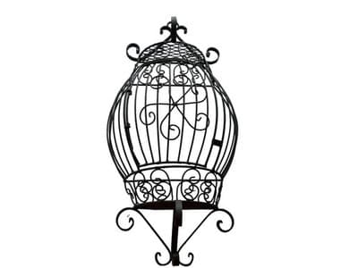 Vtg Large 24” French Metal Scrolled Cage Wall Decor Wrought Iron Shabby Chic - Thumbnail 15