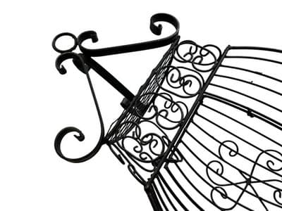 Vtg Large 24” French Metal Scrolled Cage Wall Decor Wrought Iron Shabby Chic - Thumbnail 8