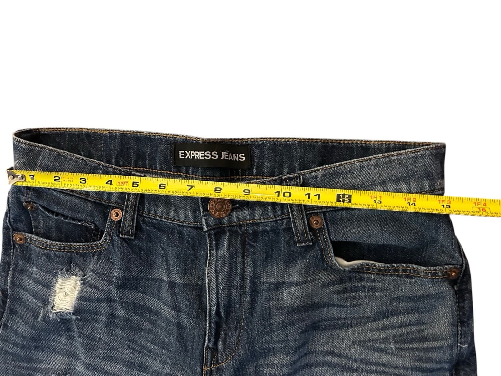 Express Jeans Ripped Distressed Boyfriend Jeans Women’s Grunge Slouch Size 2 - Thumbnail 8