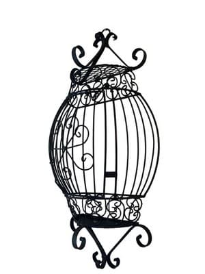 Vtg Large 24” French Metal Scrolled Cage Wall Decor Wrought Iron Shabby Chic - Thumbnail 4