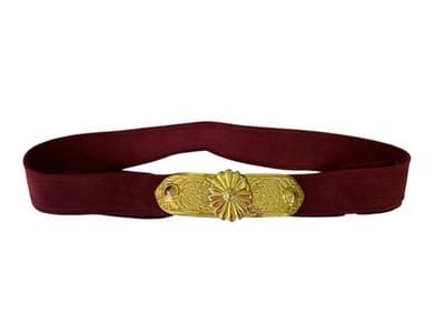 Vintage 1980’s Burgundy Wine Red Belt Gold Regency Baroque Glam Interchangeable - Thumbnail 5
