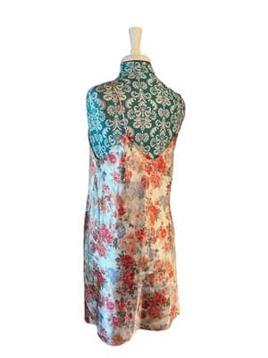 Vintage Barbizon Nighty Peach Floral Roses Shiny Glossy Satin Flowy Babydoll - Thumbnail 3