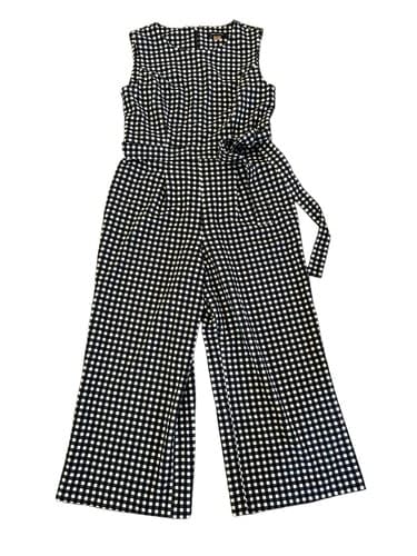 4 Tommy Hilfiger Jumpsuit Navy Blue White Gingham Check Pants Romper One Piece - Thumbnail 2