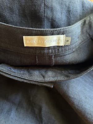 Size 8 Badgley Mischka Wide Leg Pants Navy Blue 100% Linen Women's Current Trend - Thumbnail 8